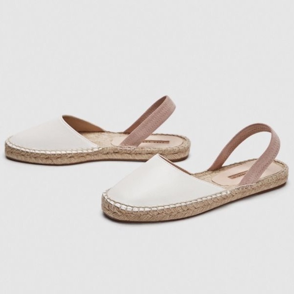Zara leather sling back espadrilles